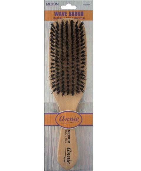 Annie  Natural Boar Bristle Medium Wave Brush 2160