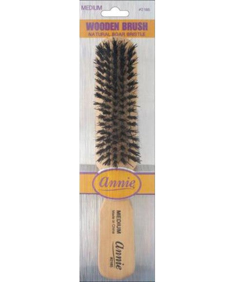 Annie  Natural Boar Bristle Medium Wooden Brush 2165