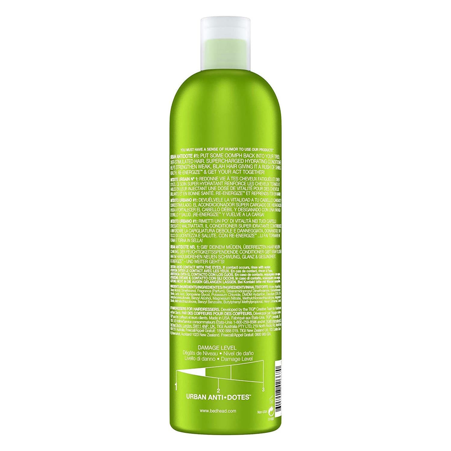 Bed Head by Tigi Urban Antidotes Re-Energise Conditioner for Normal Hair, 750ml