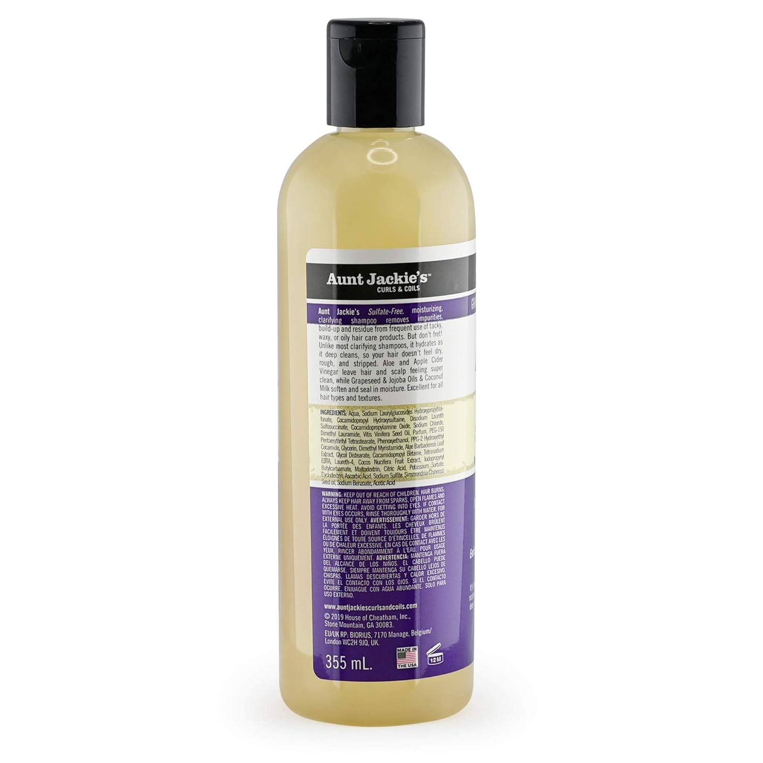 Aunt Jackie's Grapeseed Style and Shine Power Wash Clarifying Shampoo 355ml