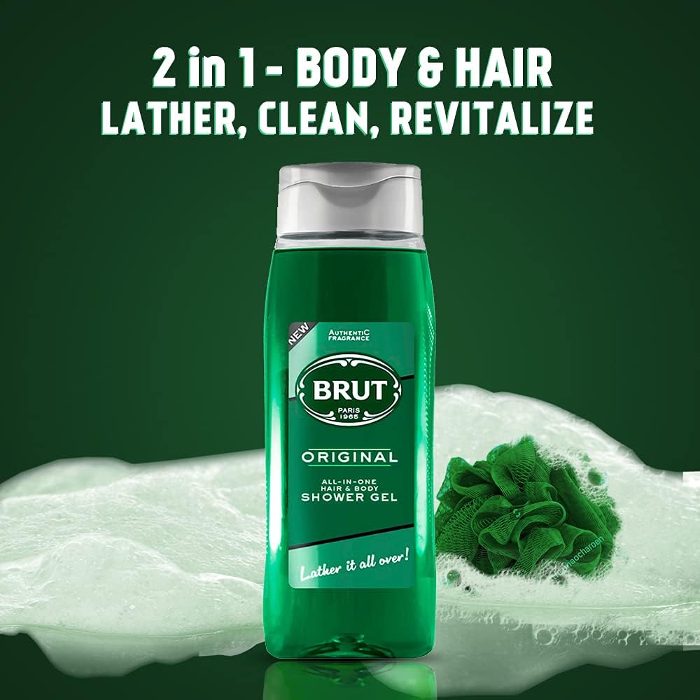 Brut Original All In One Hair And Body Shower Gel 500ml