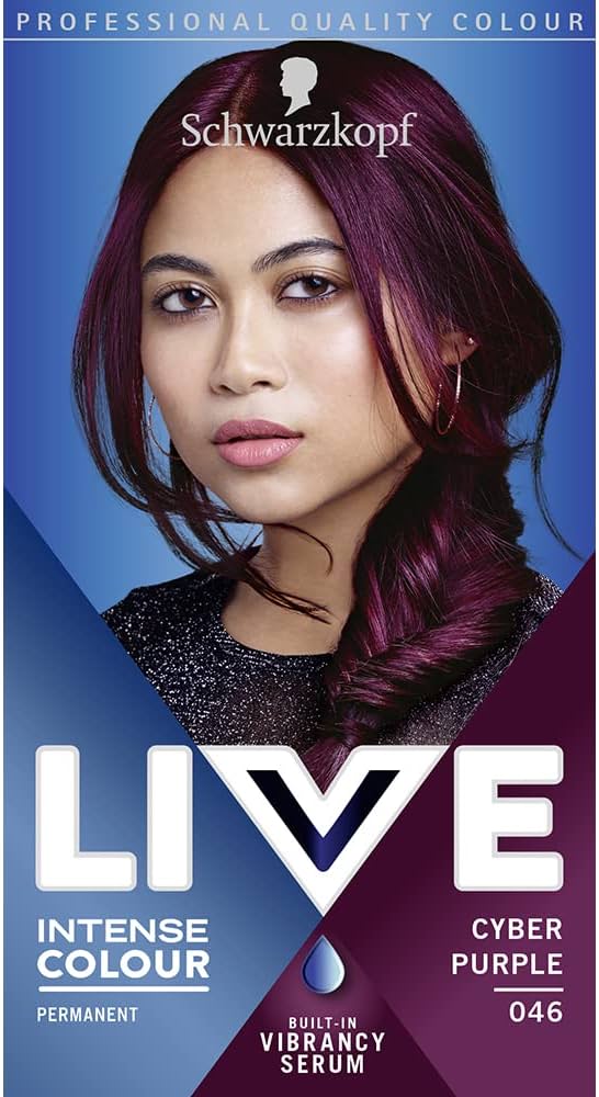 Schwarzkopf Live Intense Permanent Colour Hair Dye & Serum, 046 Cyber Purple