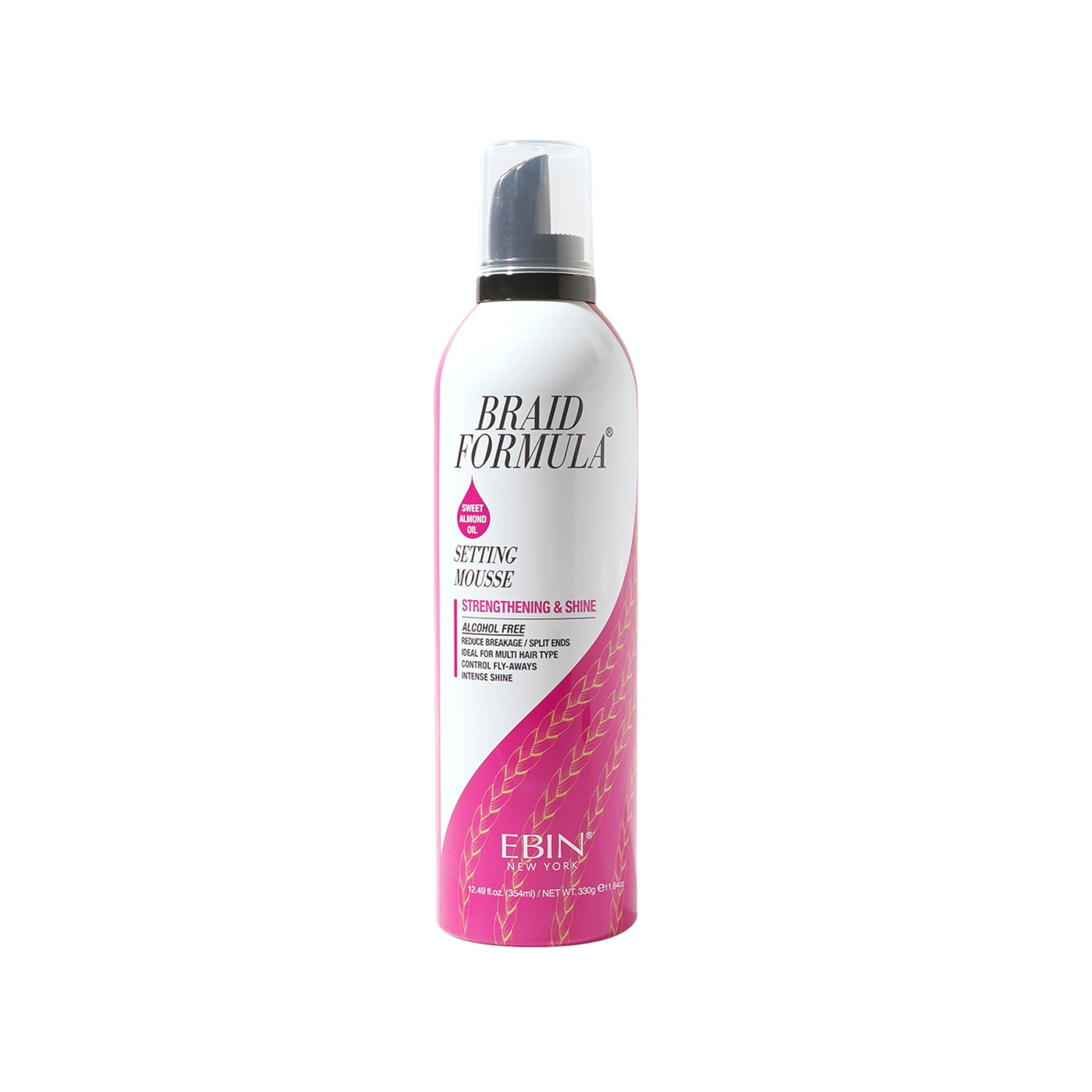 EBIN New York Braid Formula Setting Mousse With Sweet Almond Oil 80ml / 354ml