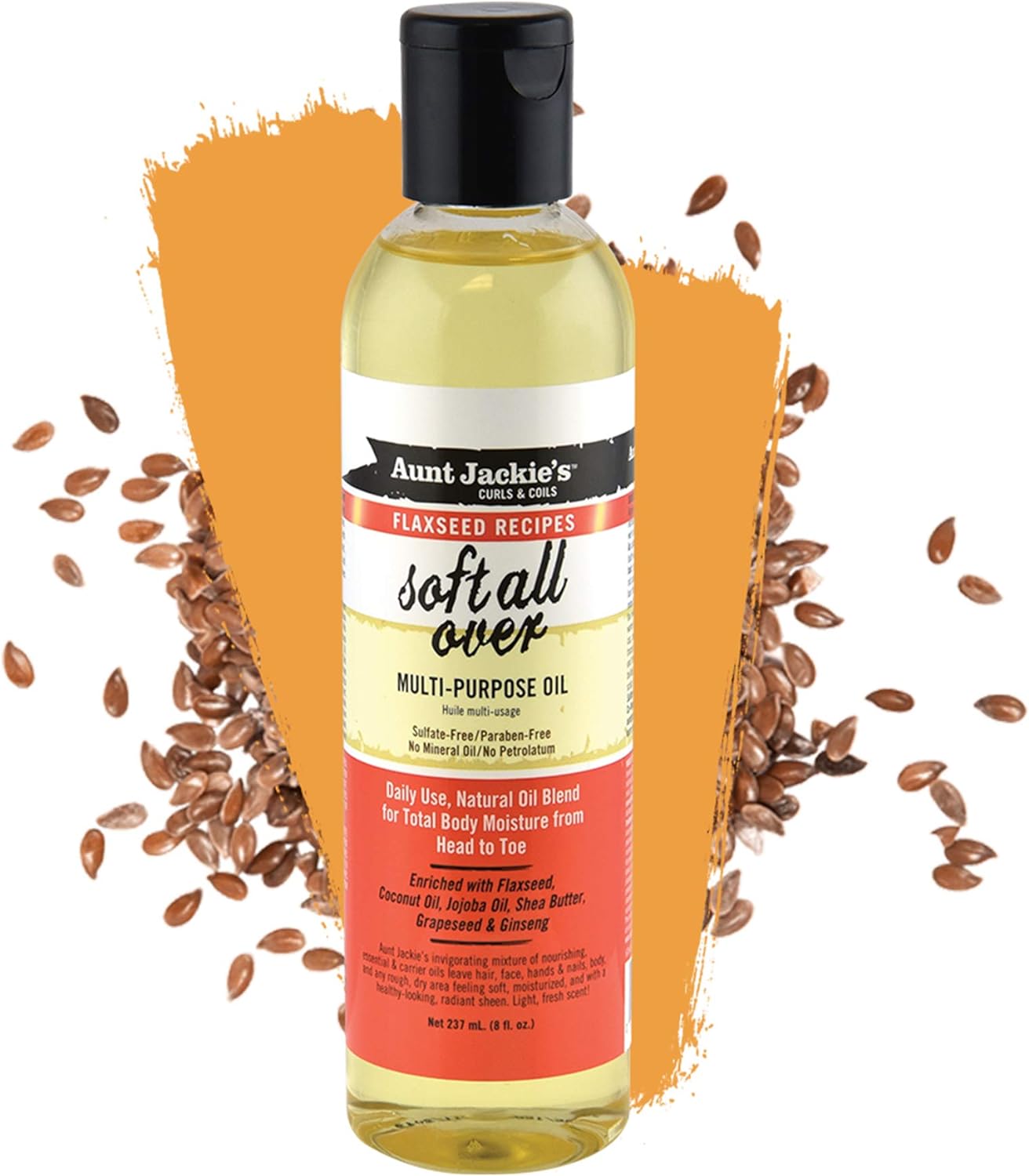 Aunt Jackie's Flaxseed Recipes Soft All Over Multi Purpose Oil Therapy 237ml