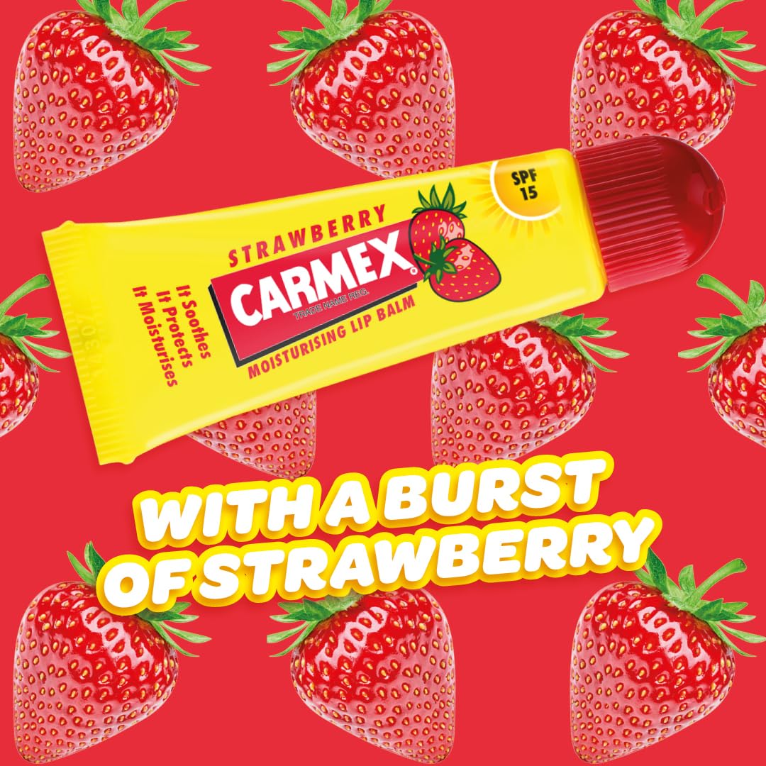 Carma Laboratories Carmex Moisturising Lip Balm Tube Strawberry 10g