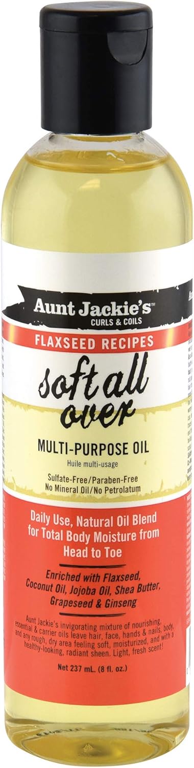 Aunt Jackie's Flaxseed Recipes Soft All Over Multi Purpose Oil Therapy 237ml