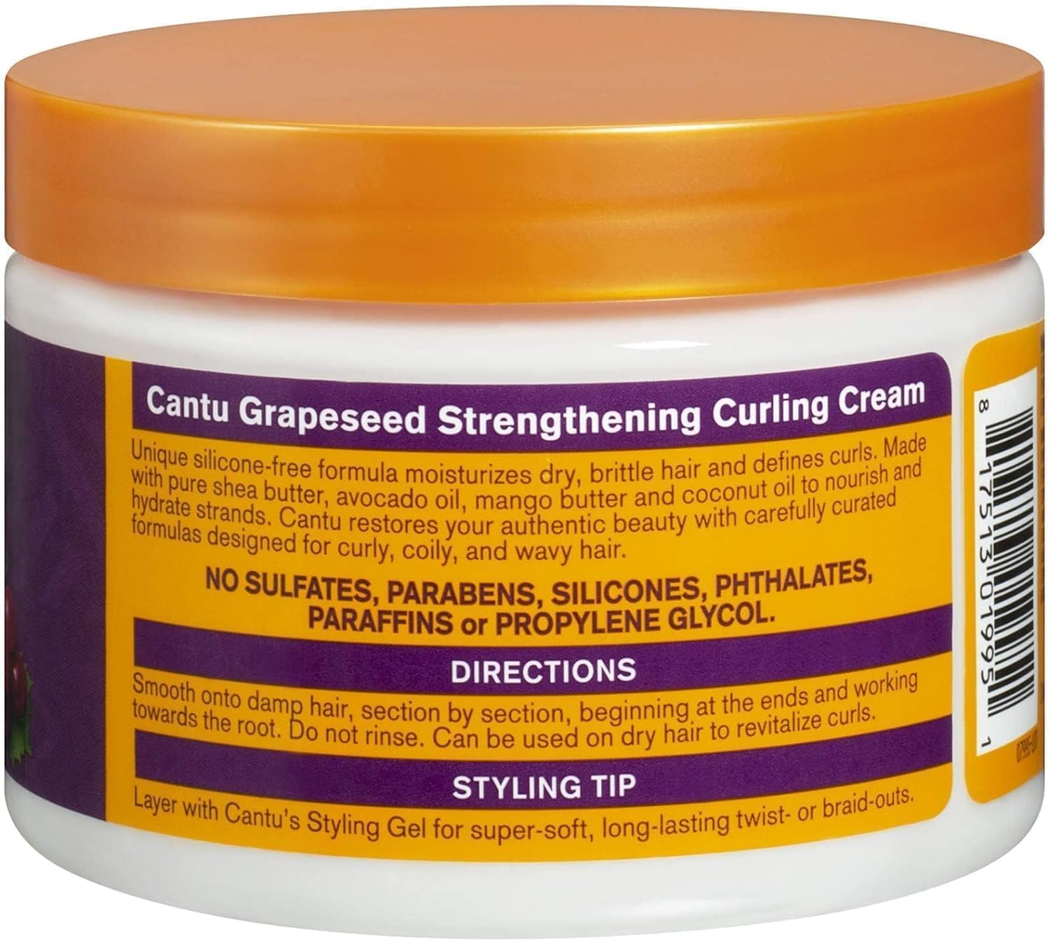 Cantu Grapeseed Strengthening Curling Cream 340g