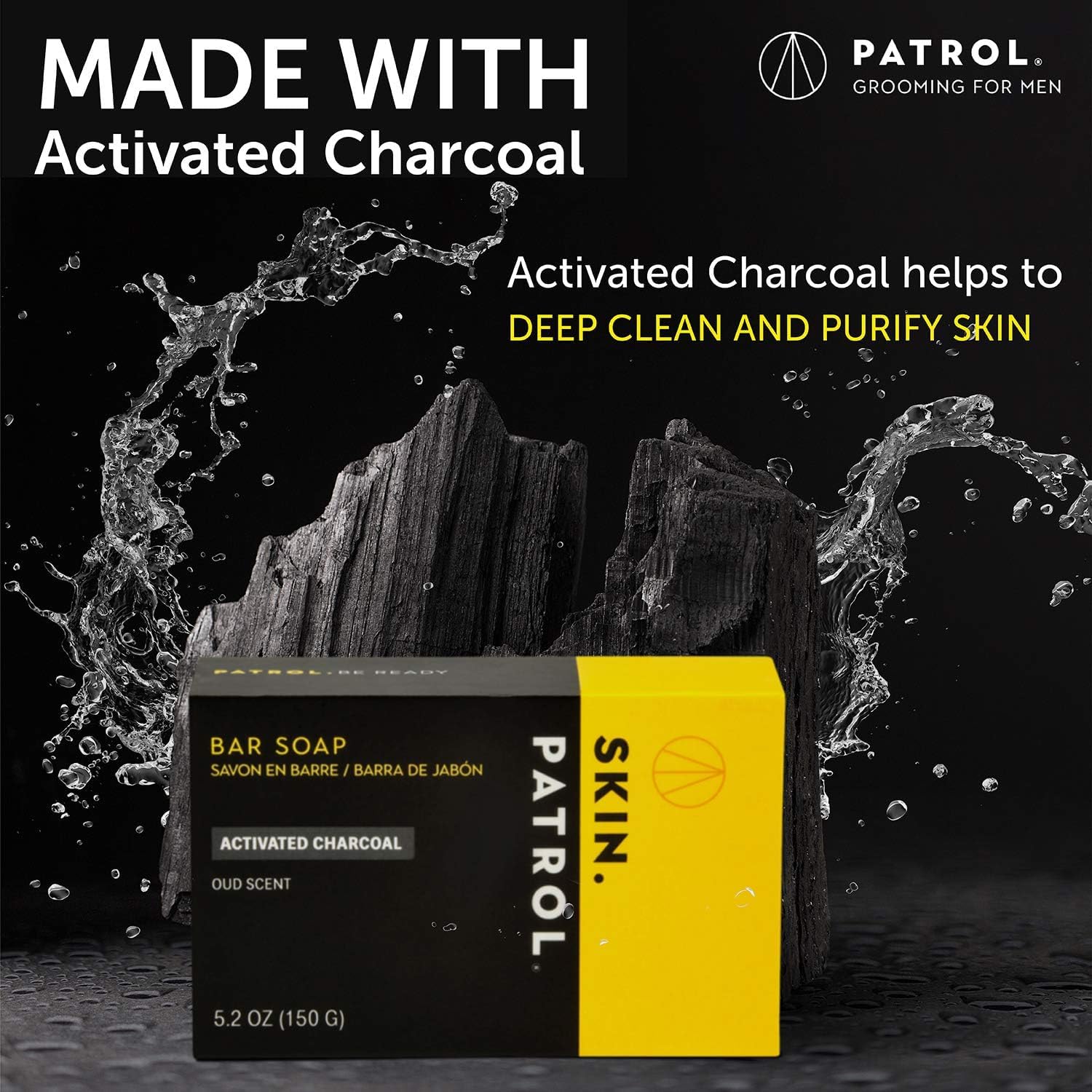 Skin Patrol Activated Charcoal Bar Soap 150g