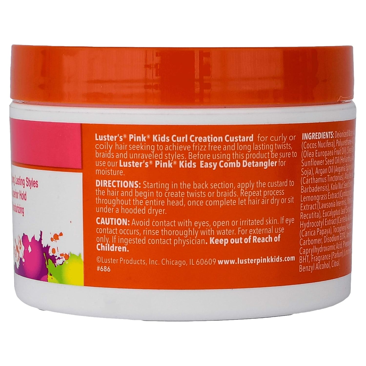 Lusters Products Pink Kids Curl Custard For Twist And Braids 227g