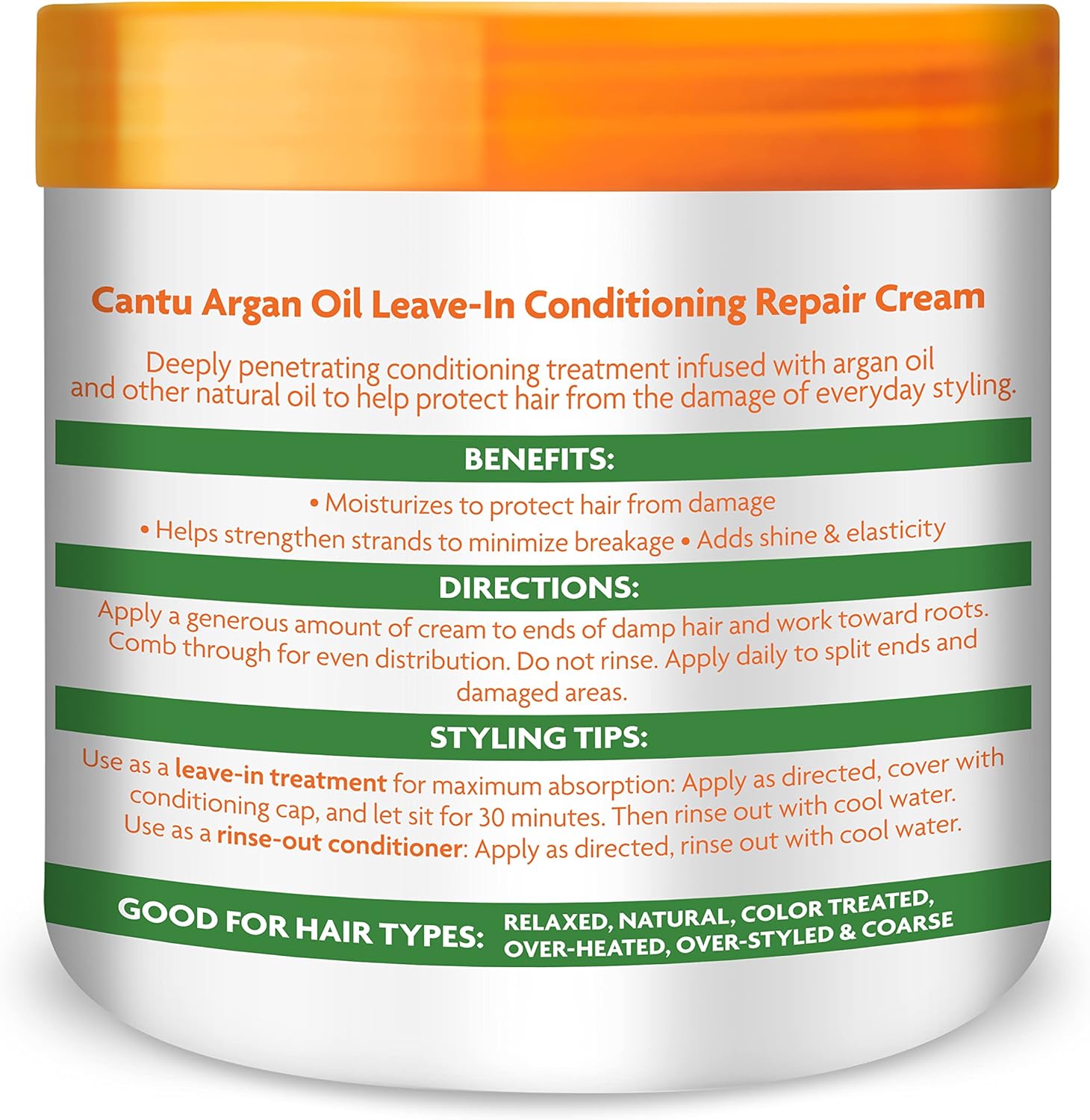 Cantu Argan Oil Leave In Conditioning Repair Cream 453g