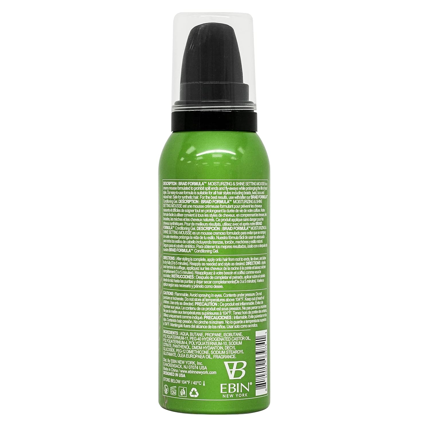 EBIN New York Braid Formula Setting Mousse With Olive Oil 80ml / 354ml