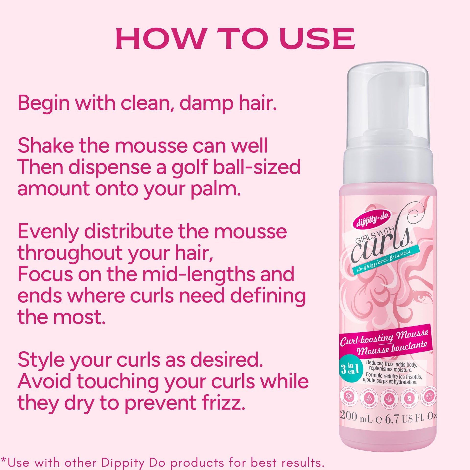 Dippity Do Girls With Curls Curl Boosting Mousse 50ml / 200ml