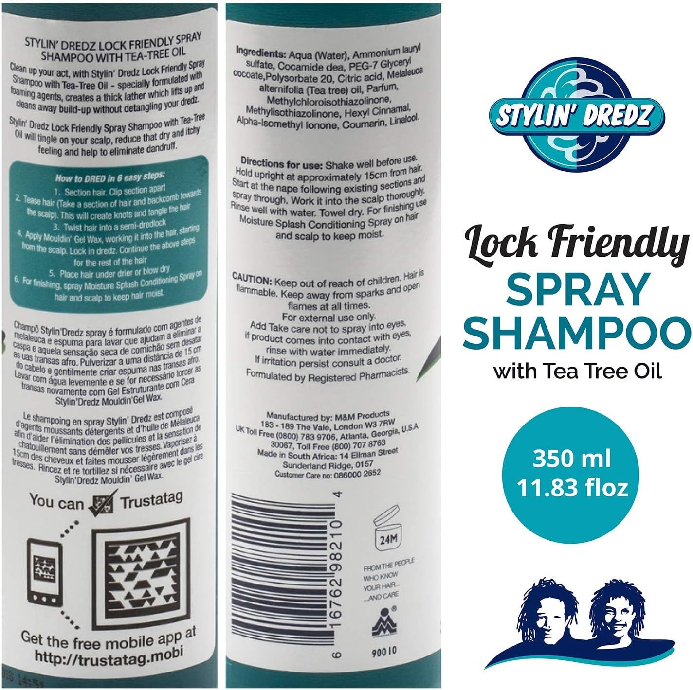 Stylin Dredz Spray Shampoo With Tea Tree Oil 350ml