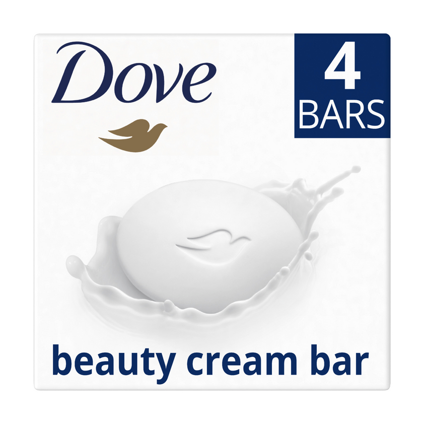 Dove Original Beauty Moisturising Cream Soap Bar Soft & Smooth Skin 90g x4