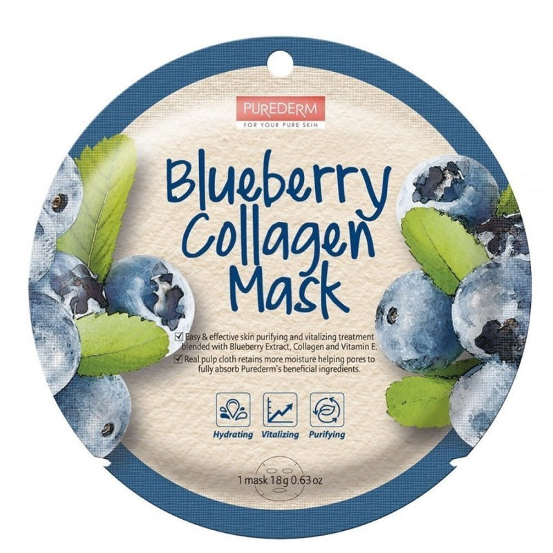 Purederm Blueberry Collagen Mask 18g