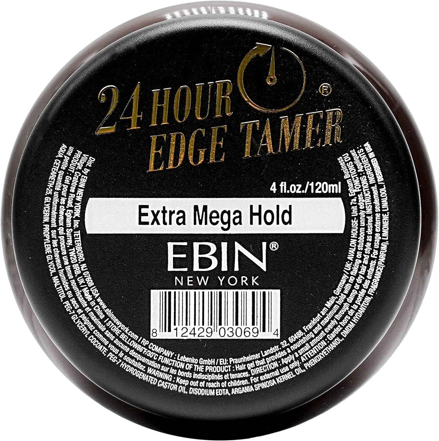 EBIN 24 Hour Argan Oil Extra Mega Hold Edge Tamer 80ml, 120ml / 250ml