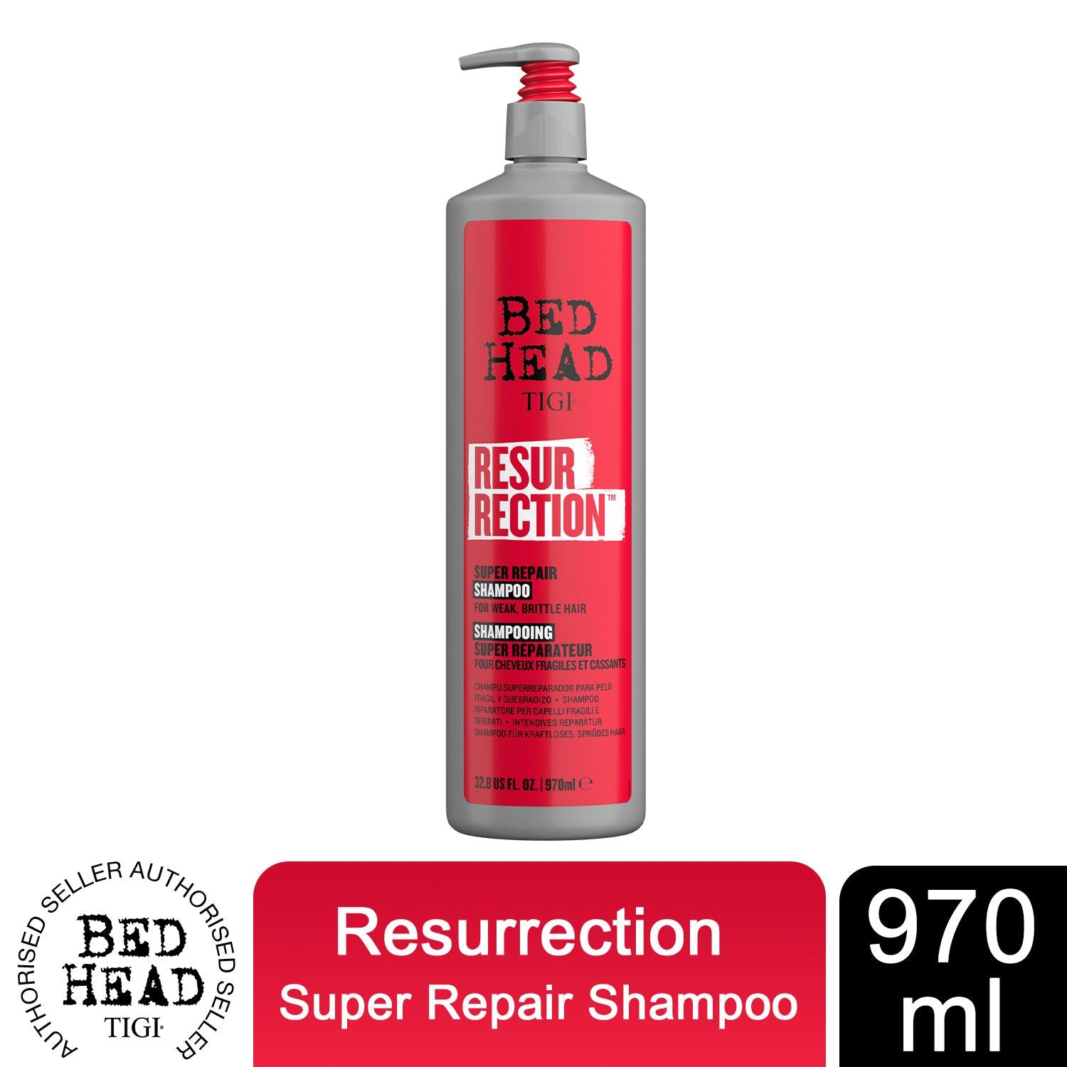 Bed Head by TIGI Super Repair Resurrection Shampoo for Damaged Hair, 400/600ml