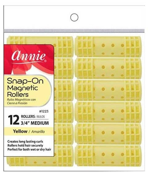 Annie Snap On Medium Magnetic Rollers Yellow