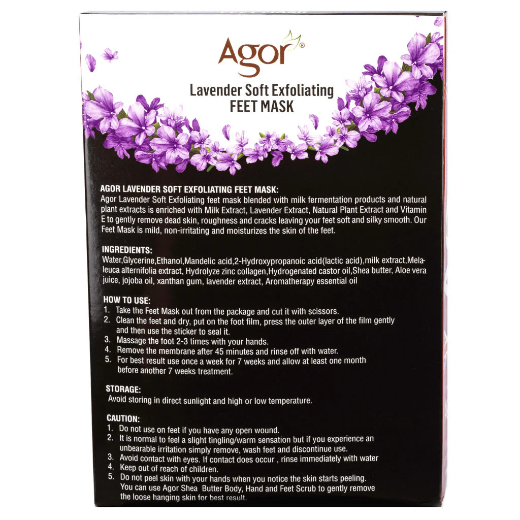 Agor Lavender Soft Exfoliating Feet Mask