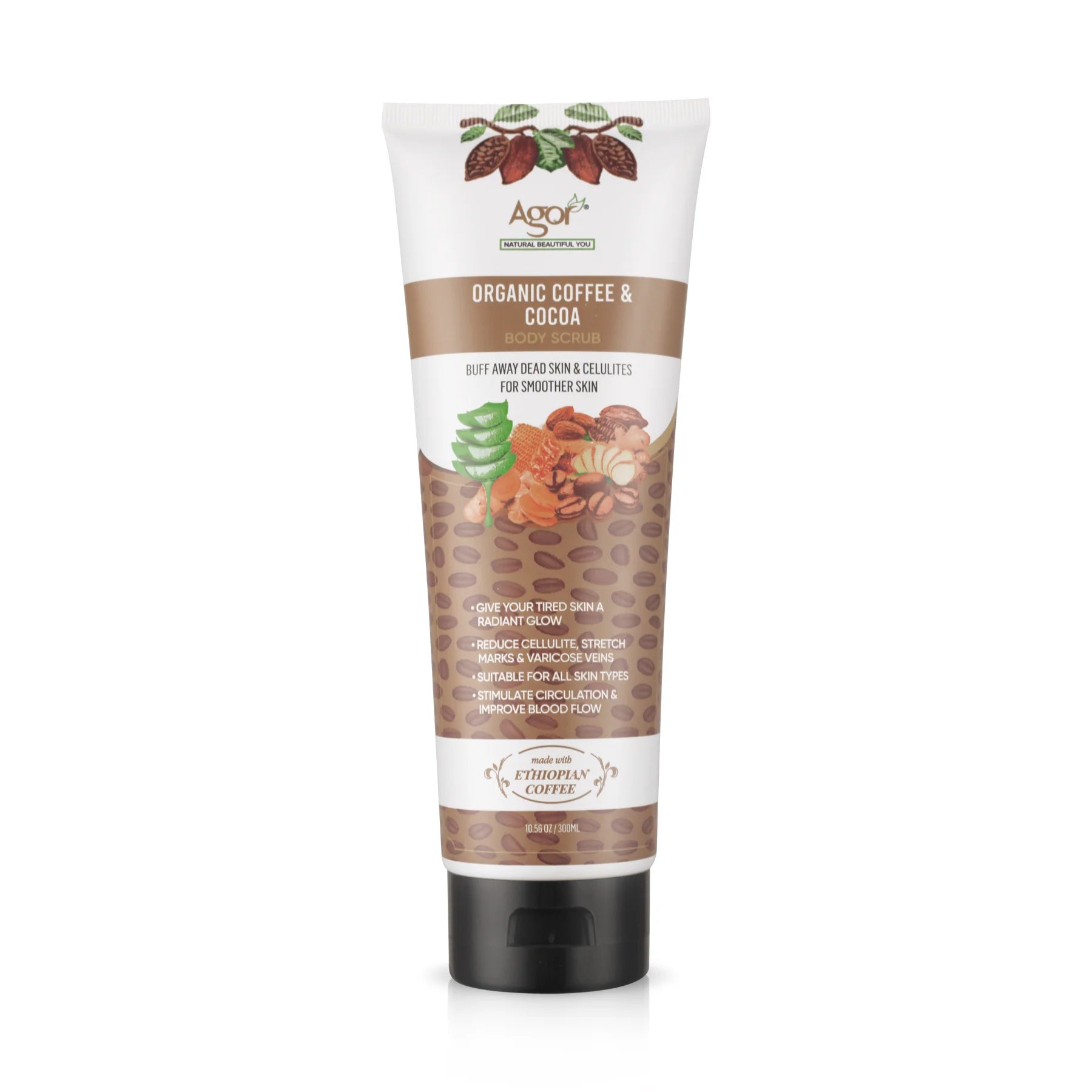 Agor Organic Coffee And Cocoa Body Scrub 300ml