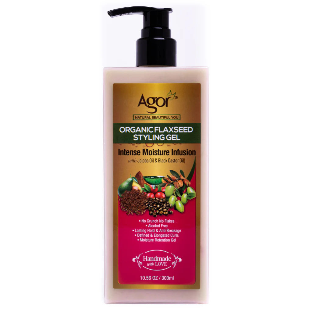 Agor Organic Flaxseed Styling Gel Intense Moisture Infusion with castor and jojoba oil