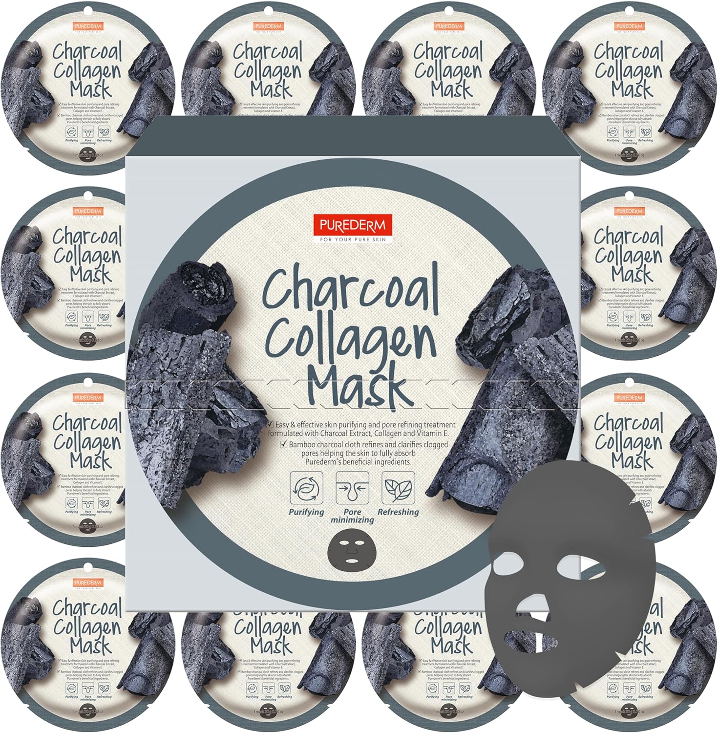 Amirose Purederm Charcoal Collagen Mask