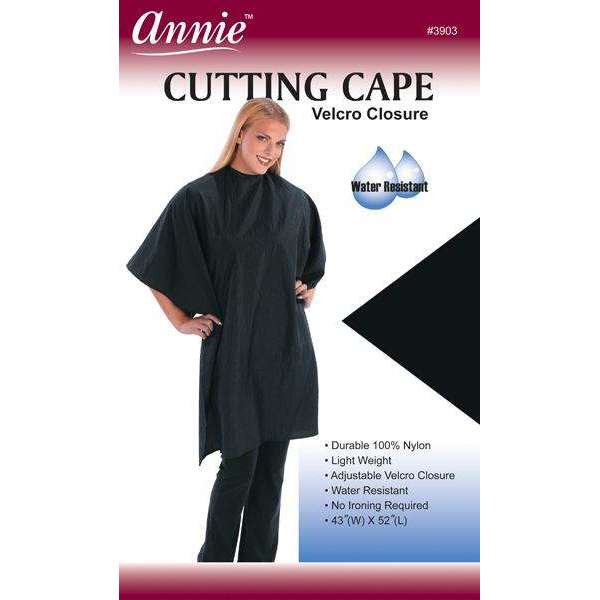 Annie Cutting Cape Velcro Closure Black 3903