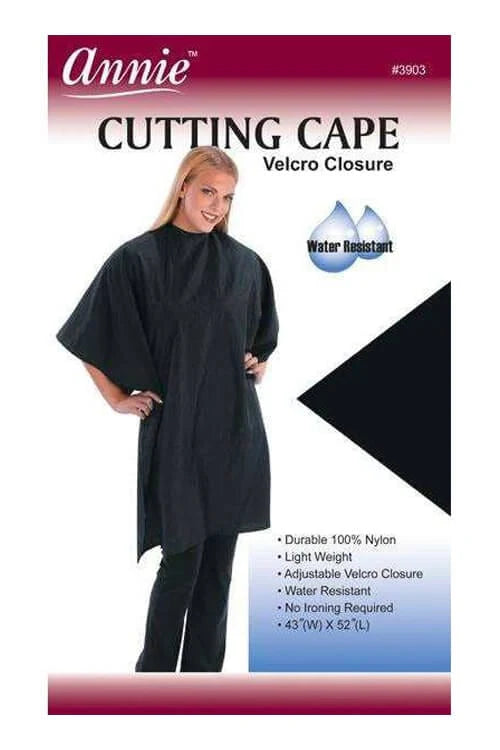 Annie Cutting Cape Velcro Closure Black 3903