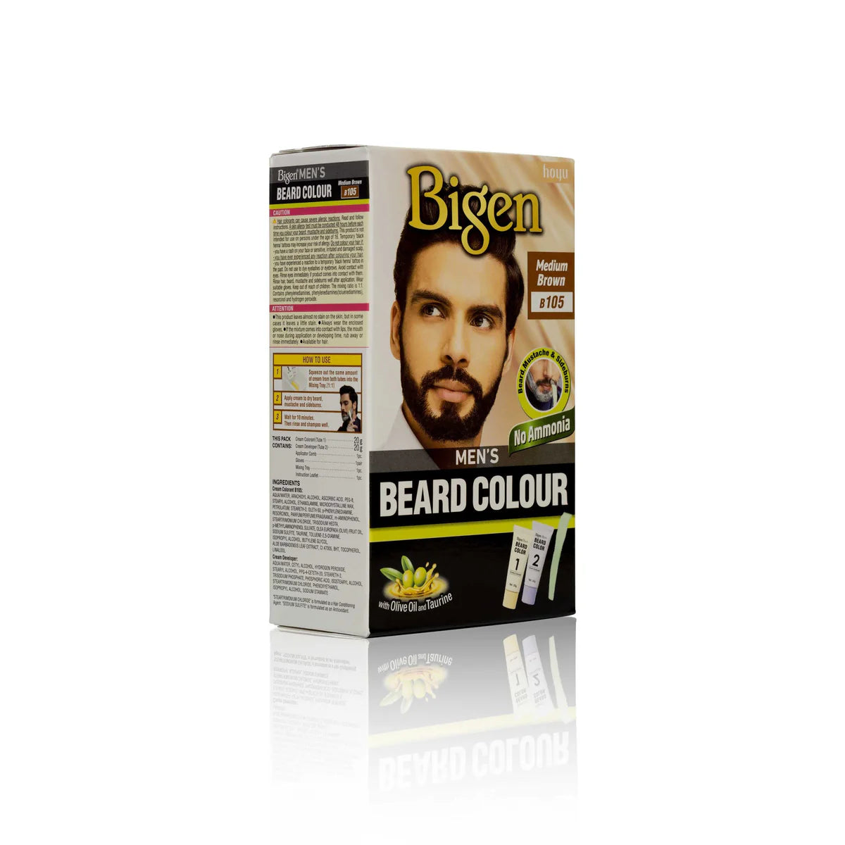 Bigen Mens Beard Colour Medium Brown B105