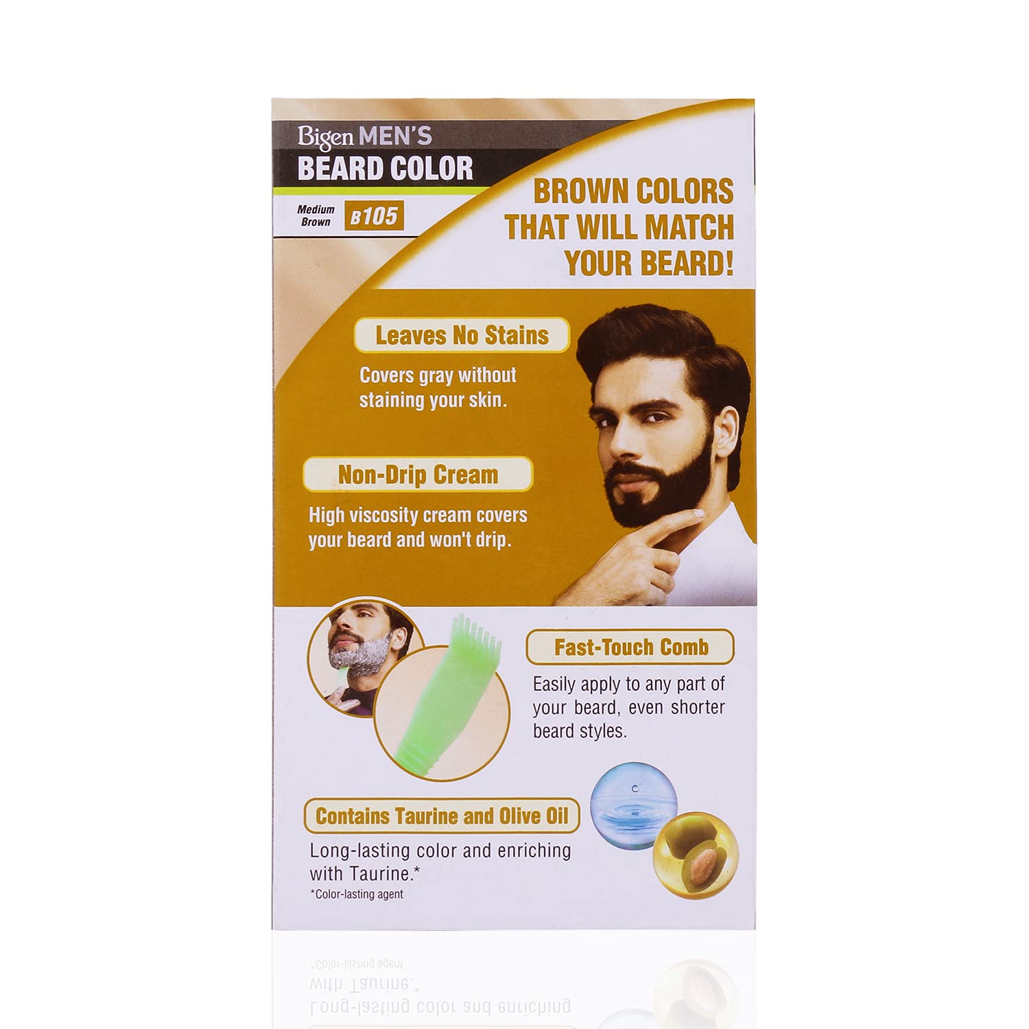 Bigen Mens Beard Colour Medium Brown B105