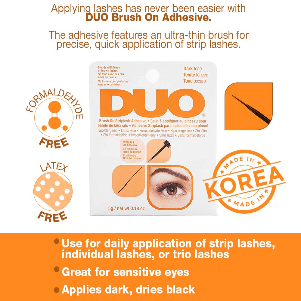 Ardell Duo Brush On Striplash Adhesive Eyelash Dark Tone Lashes Glue 5g