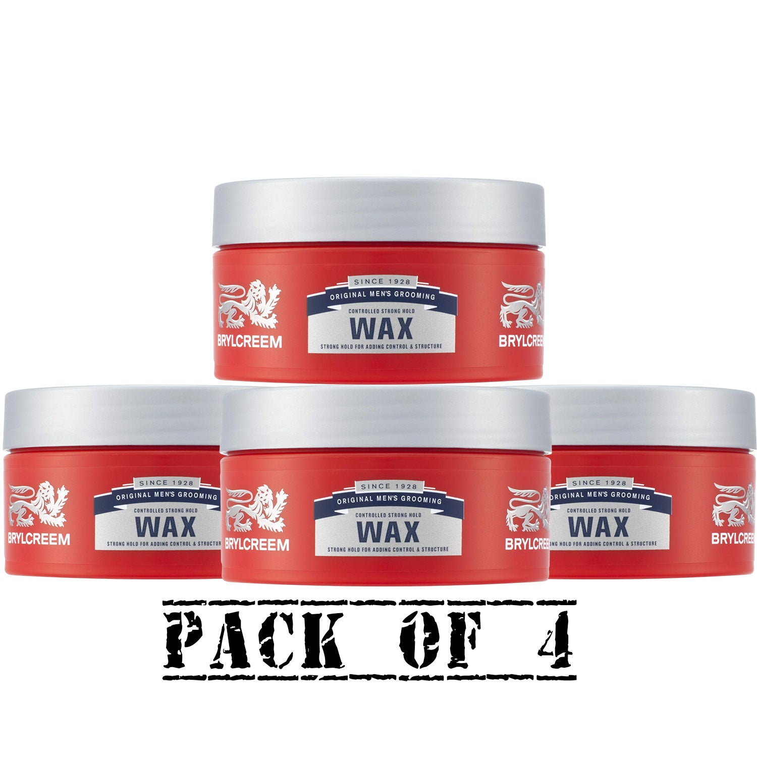 4x Brylcreem Styling Hair Wax Controlled Strong Hold 75ml