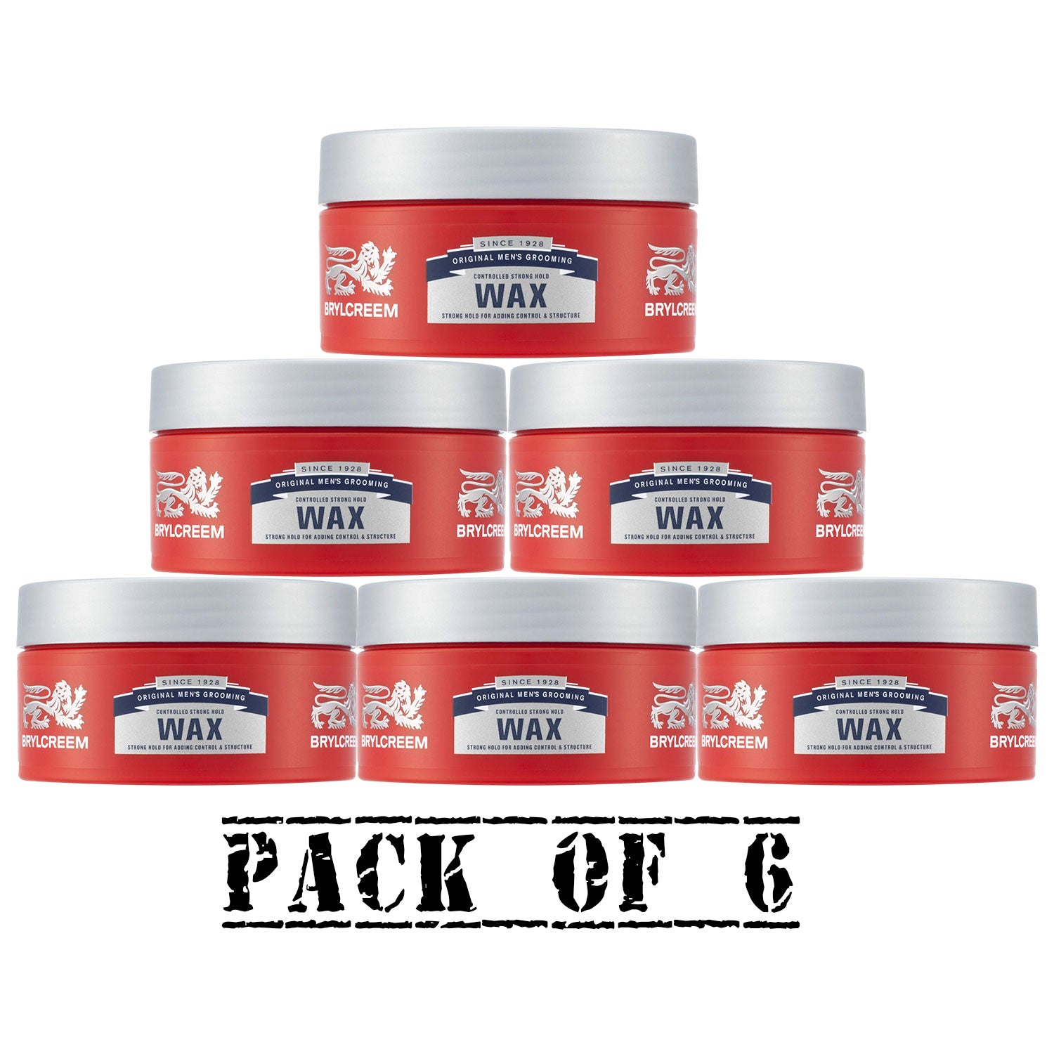 6x Brylcreem Styling Hair Wax Controlled Strong Hold 75ml