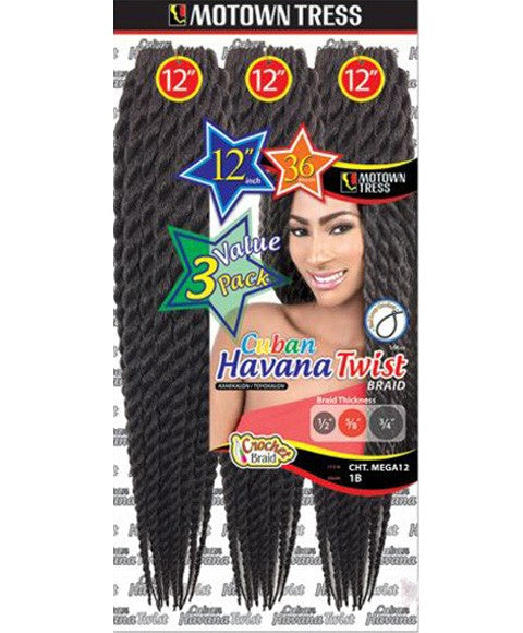 Motown Tress  Syn CHT Mega 12 Cuban Twist Braid