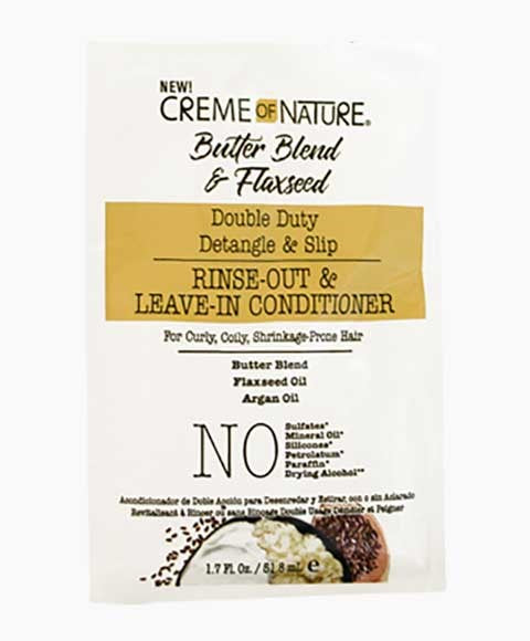 creme of nature Butter Blend And Flaxseed  Rinse Out Leave In Conditioner