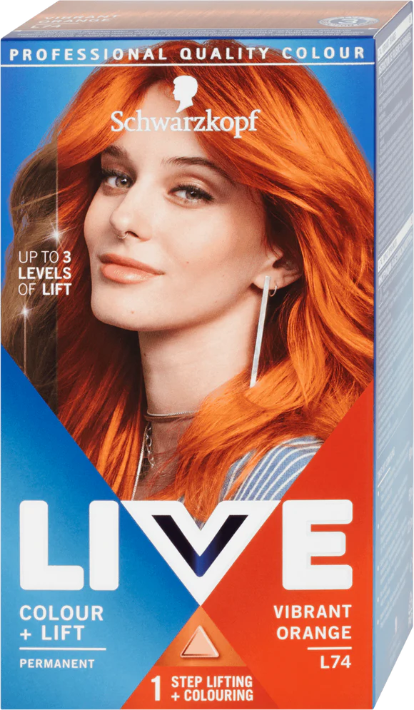 Schwarzkopf Live Color + Lift Permanent Colour Hair Dye, L74 Tangerine Twist