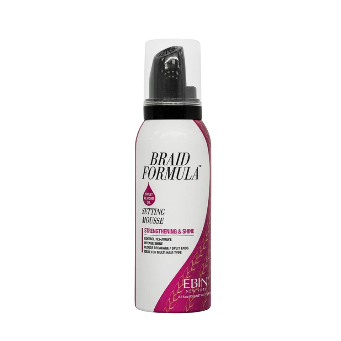 EBIN New York Braid Formula Setting Mousse With Sweet Almond Oil 80ml / 354ml