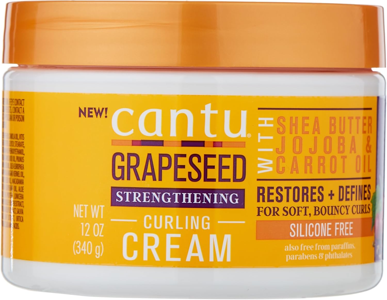 Cantu Grapeseed Strengthening Curling Cream 340g