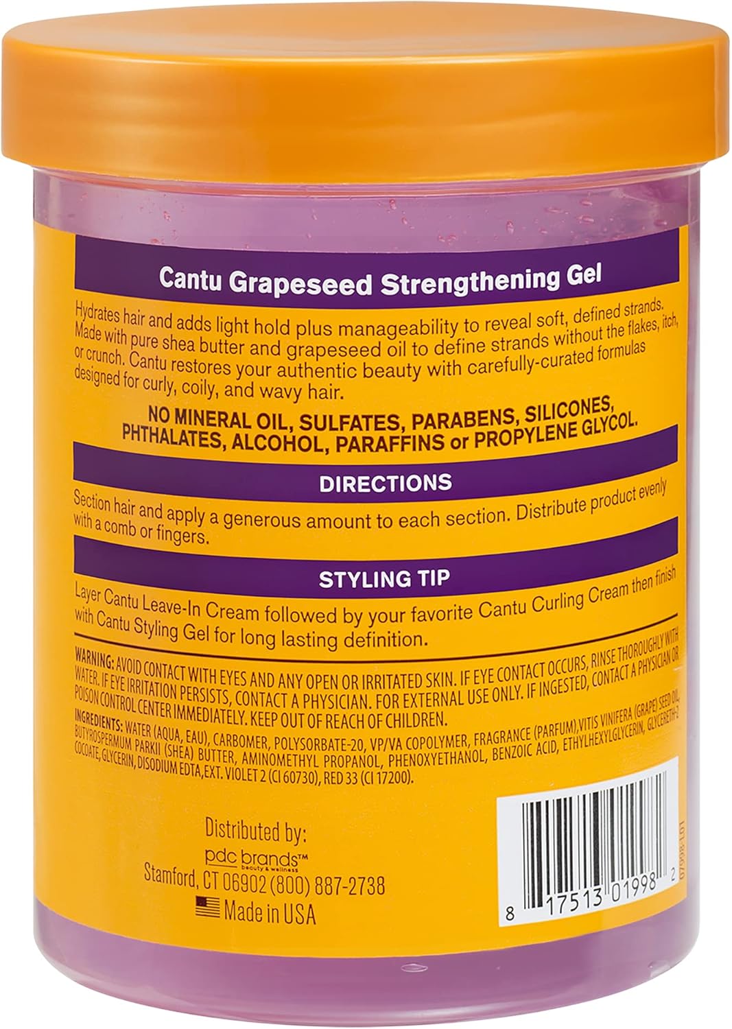 Cantu Grapeseed Strengthening Gel Alcohol Free 524g