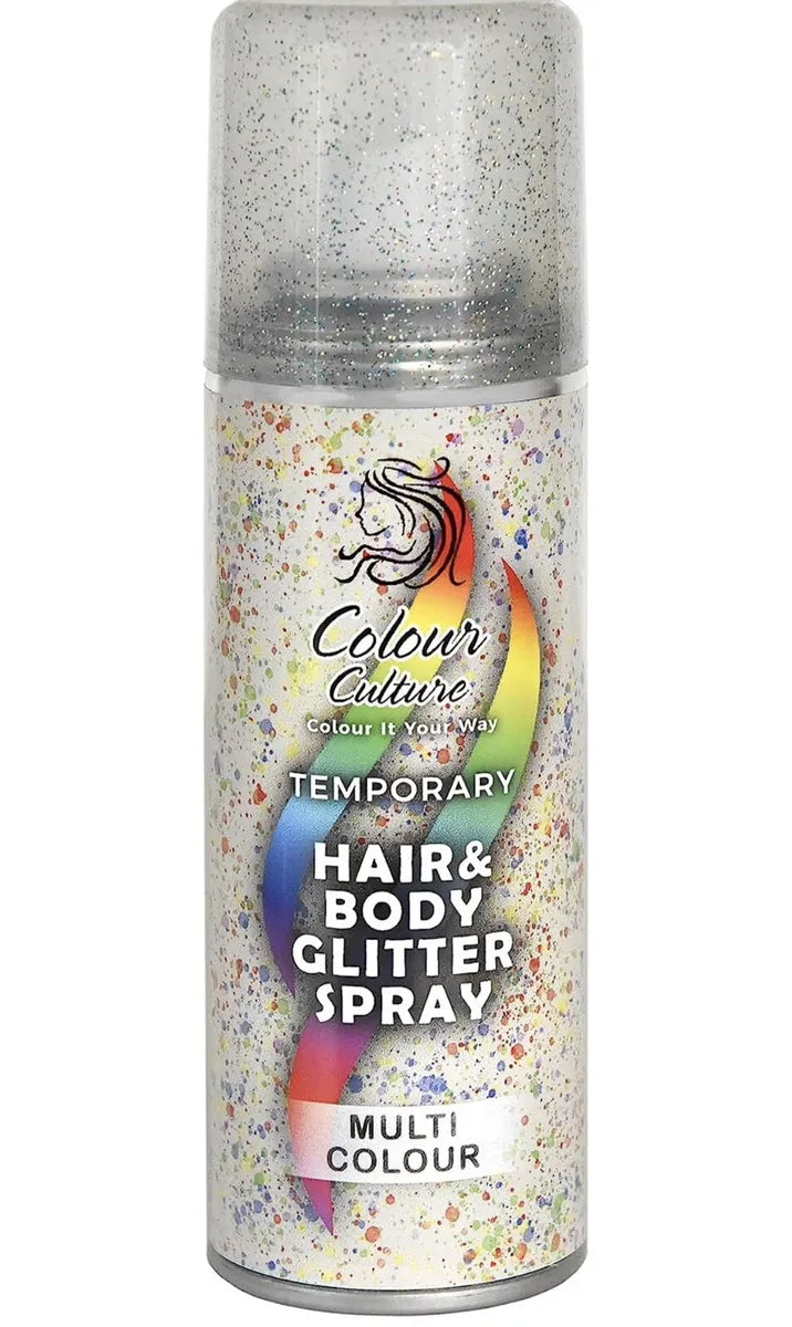 Colour Culture Temporary Multi Colour Hair And Body Glitter Spray 125ml