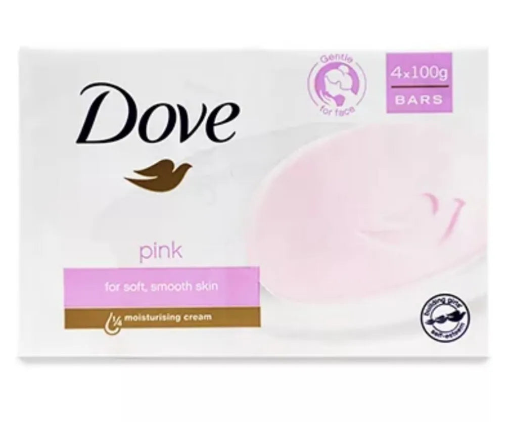 Dove Pink Soft & Smooth Skin Bar Care Moisturising Cream Face Body Bars