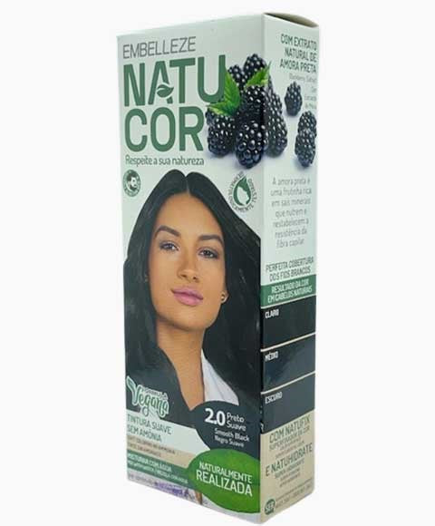 Embelleze Natucor Vegan Ammonia Free Permanent Color 2.0 Smooth Black