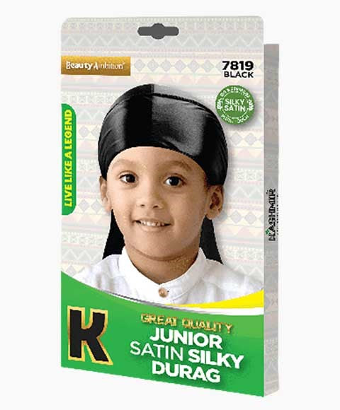 Kashmir Beauty Ambition Great Quality Junior Satin Silky Durag 7819 Black