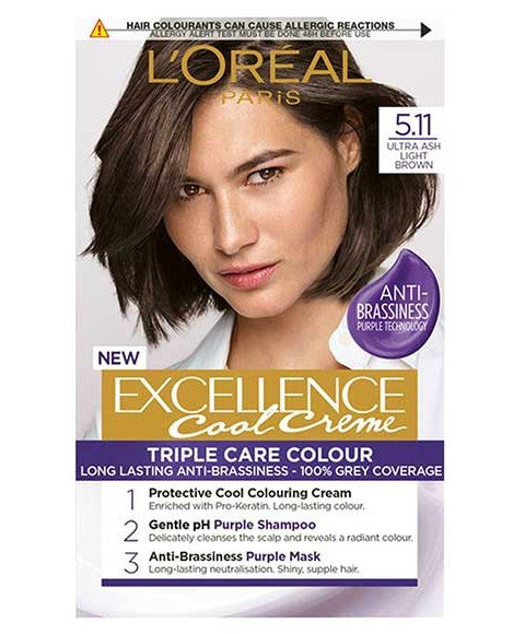 Loreal  Excellence Cool Creme Triple Care Colour 5.11 Ultra Ash Light Brown