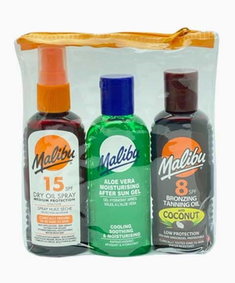 Malibu  Travel Bag Dry Oil Pack With SPF15 And SPF8