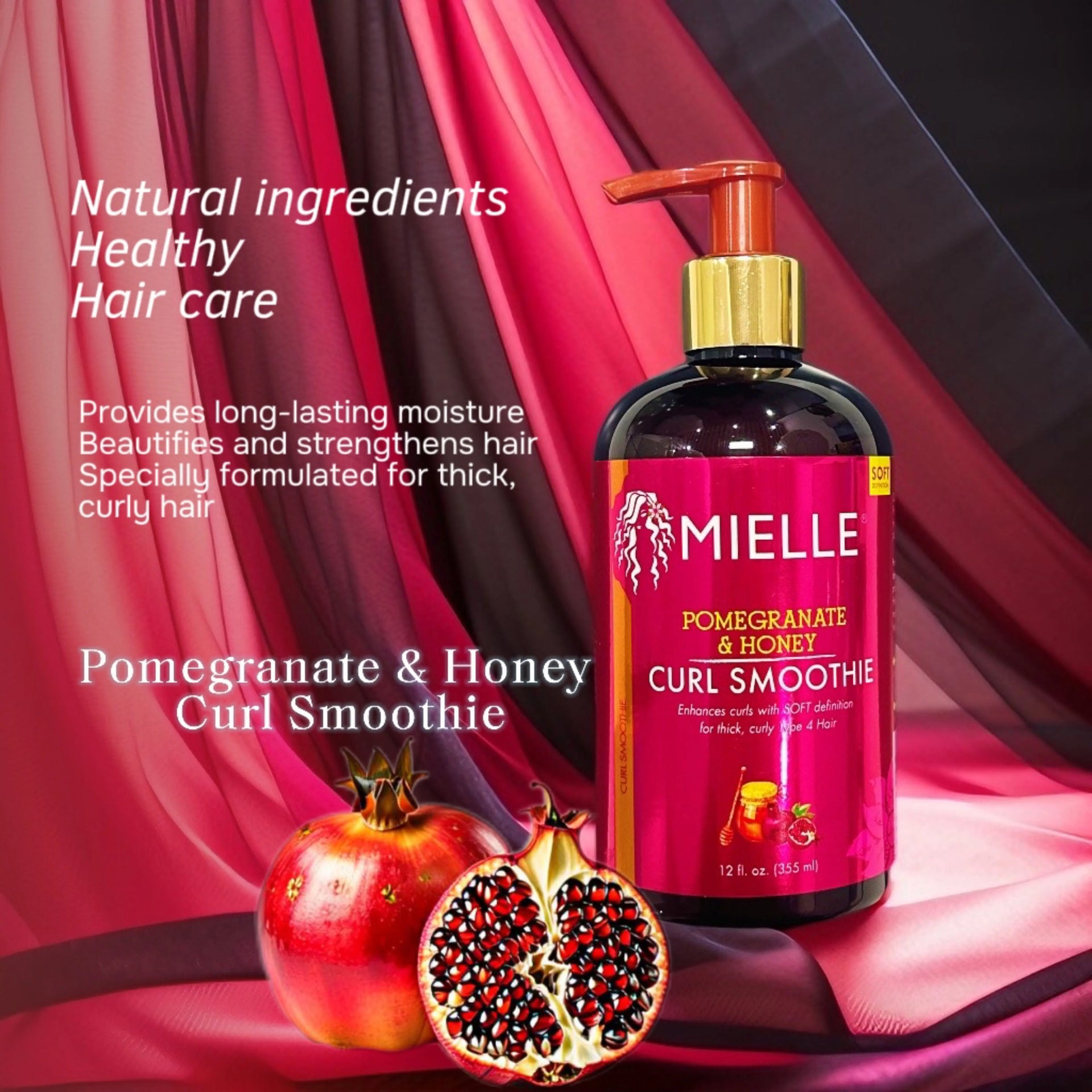 Mielle Organics Pomegranate & Honey Curl Smoothie For Thick Hair - 355ml