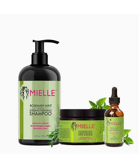 Mielle  Rosemary Mint Hair Masque Shampoo And Oil Set