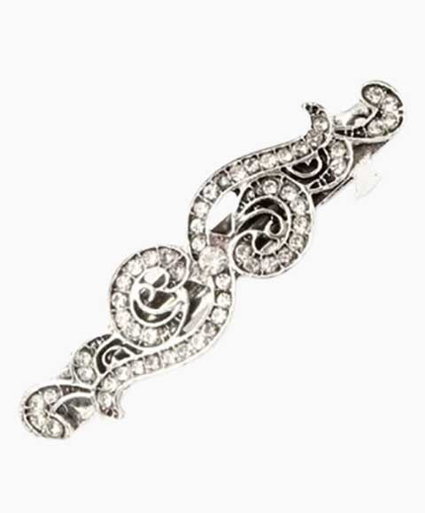 Molly And Rose Antique Style Vintage Crystal Swirl Barrette 4223