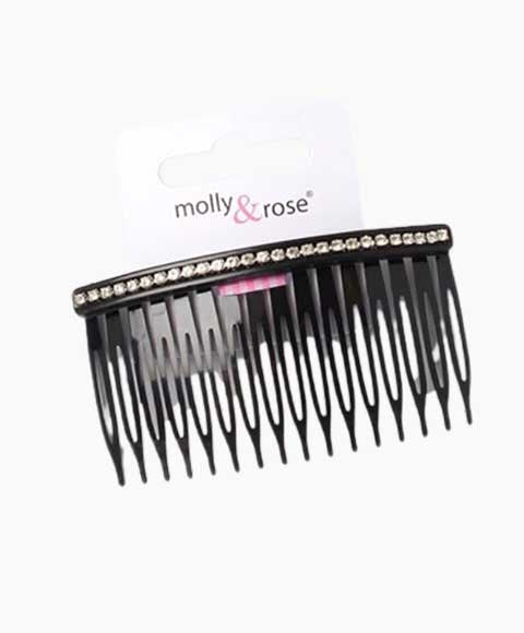 Molly And Rose Black Side Comb With Diamante Stones 8341