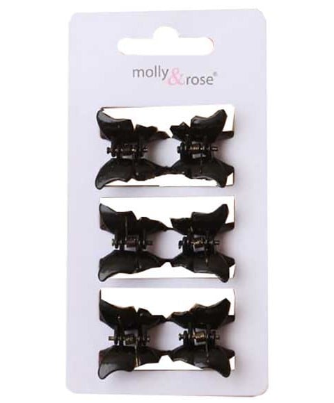 Molly And Rose Black Butterfly Mini Clamps 8314